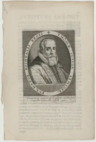 Thomas Sutton, Founder of the Charterhouse, by Willem de Passe, ink, 1620