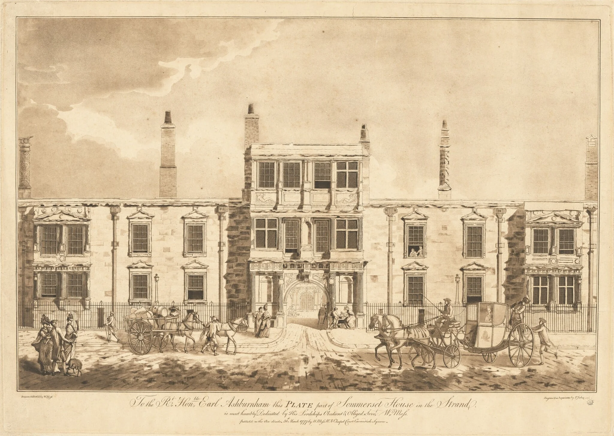 The North Front of Old Somerset House in the Strand, detail