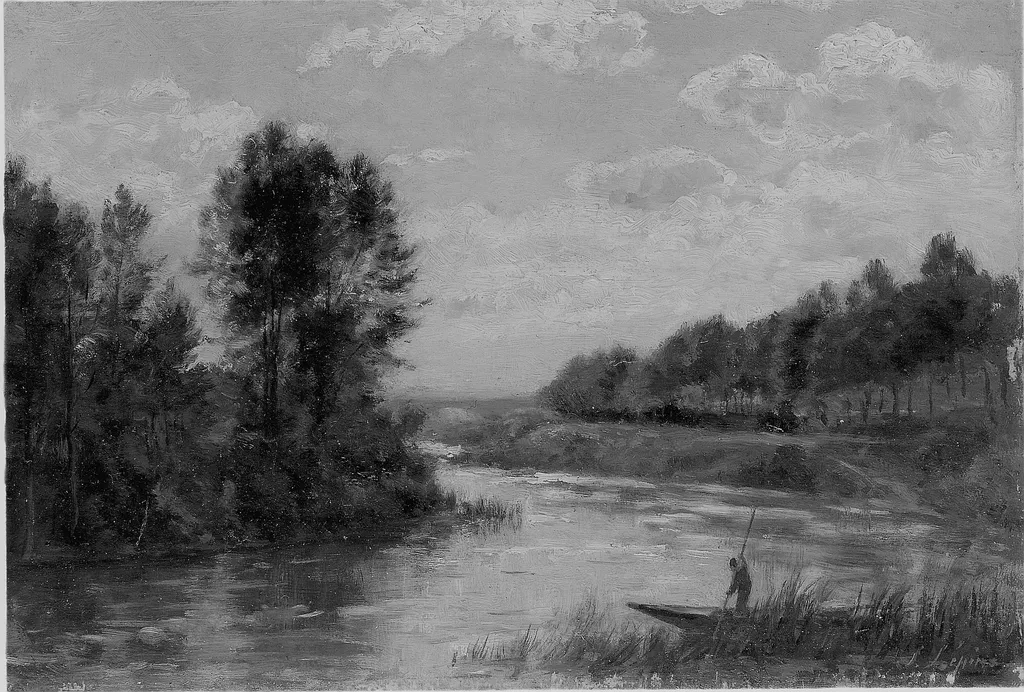 A Stream in France, by Stanislas Lépine, unspecified, 1890