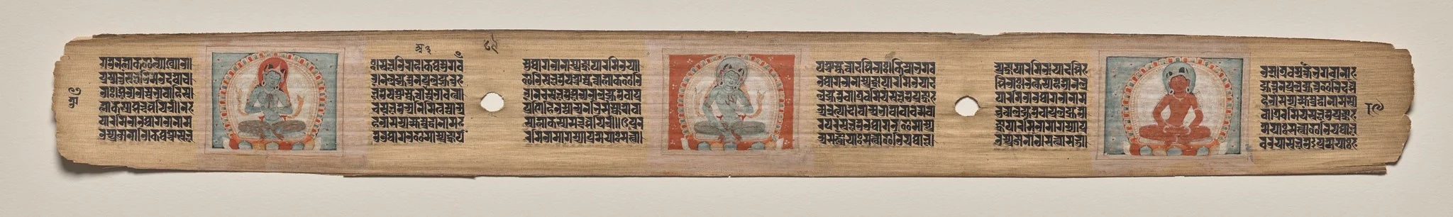 Three female figures, folio 89 (verso), from a Manuscript of the Perfection of Wisdom in Eight Thousand Lines (Ashtasahasrika Prajnaparamita-sutra), detail