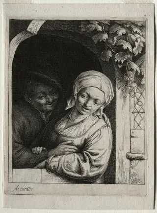 Rural Tenderness (Village Romance), by Adriaen van Ostade, 1652