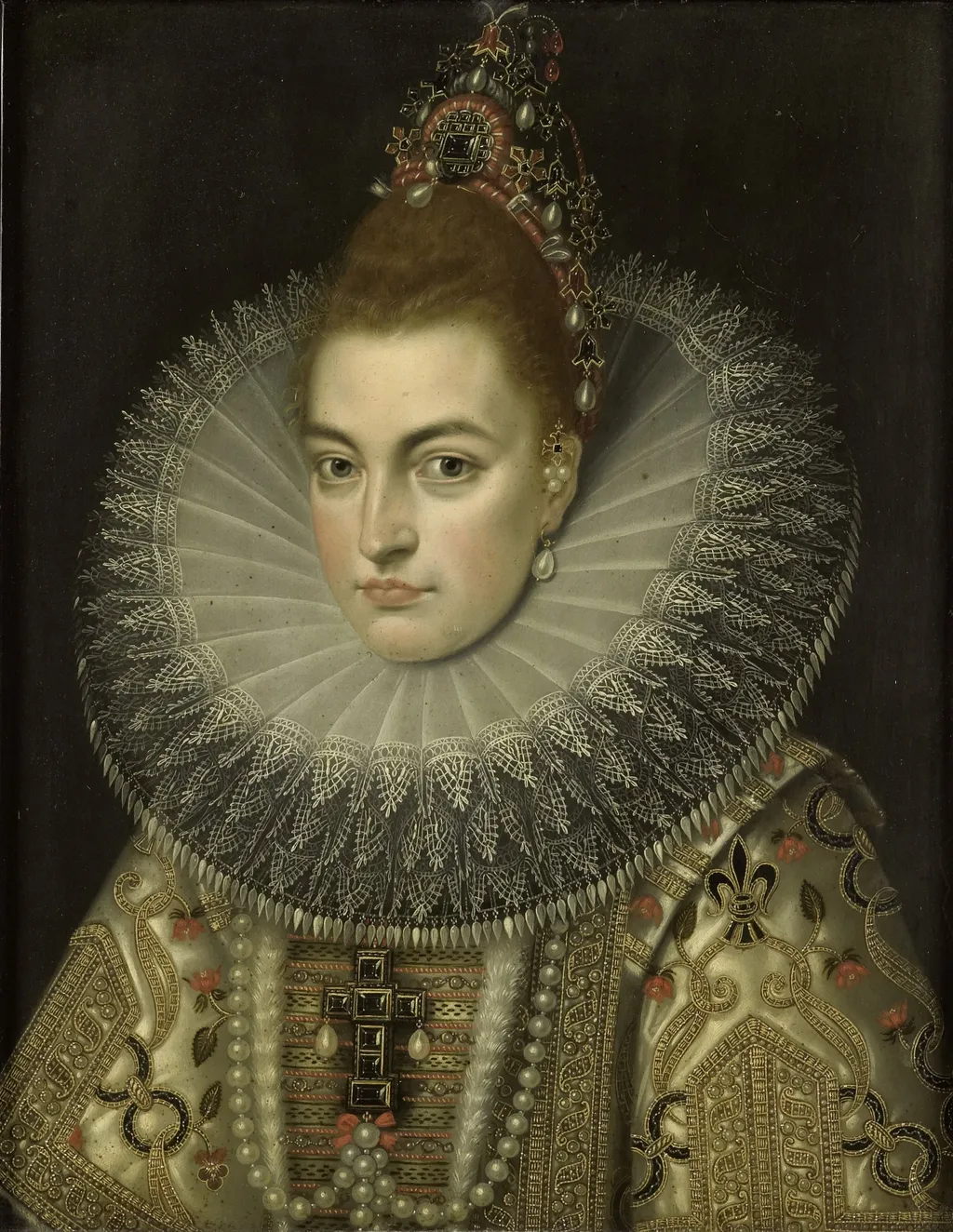 Isabella Clara Eugenia, Consort of Archduke Albert VII, by Frans Pourbus, the Younger, oil, 1600