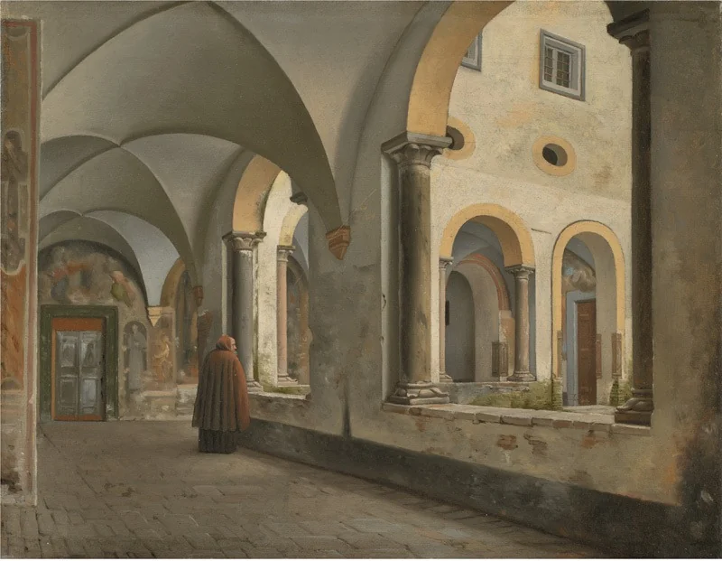 The Cloisters of the Franciscan Monastery Santa Maria in Aracoeli in Rome, detail