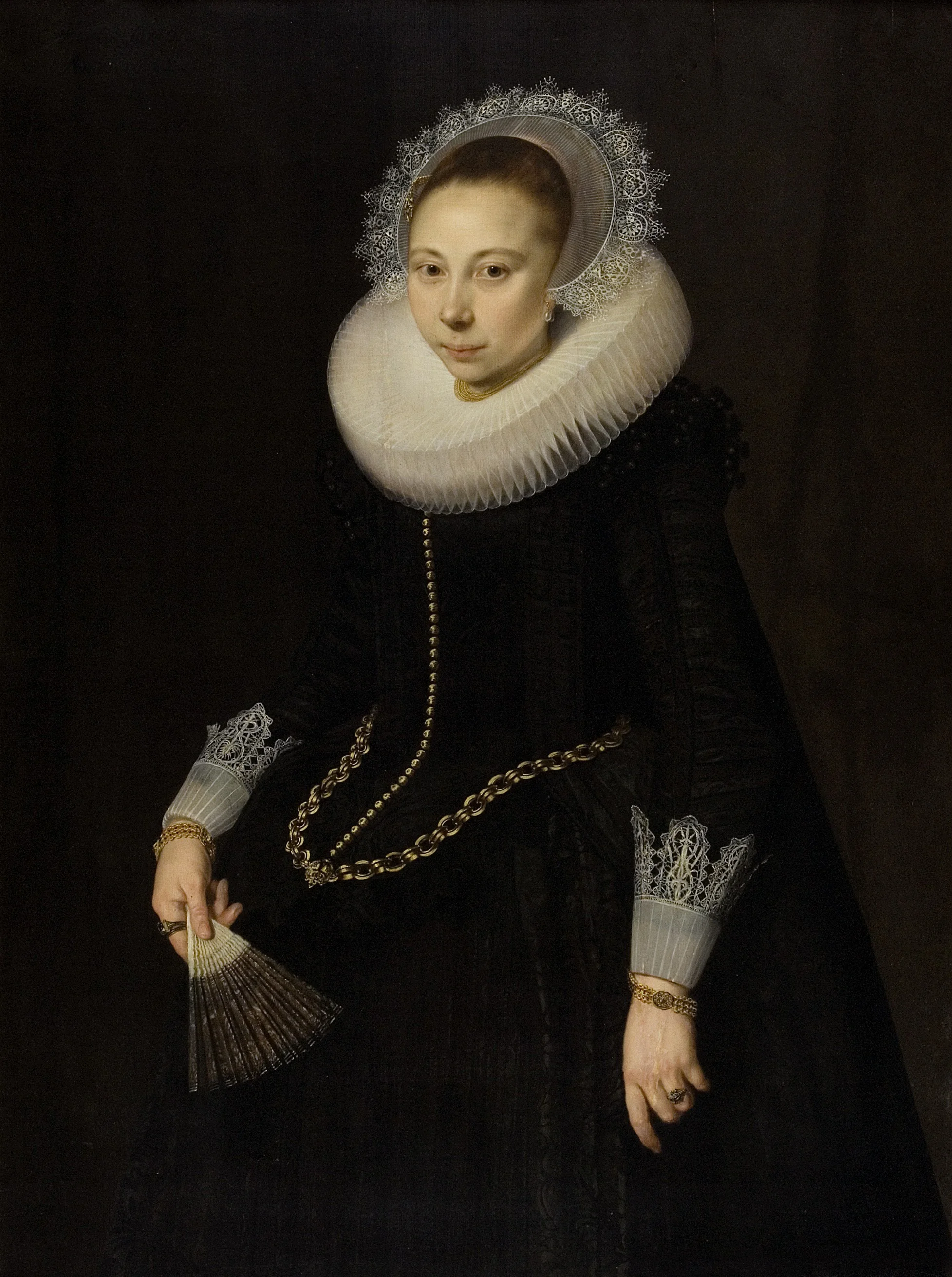 Portrait of Maria Overrijn van Schoterbosch (1599/1600-1638), detail