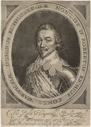 Robert Rich, Second Earl of Warwick, by Robert van Voerst, ink, 1616