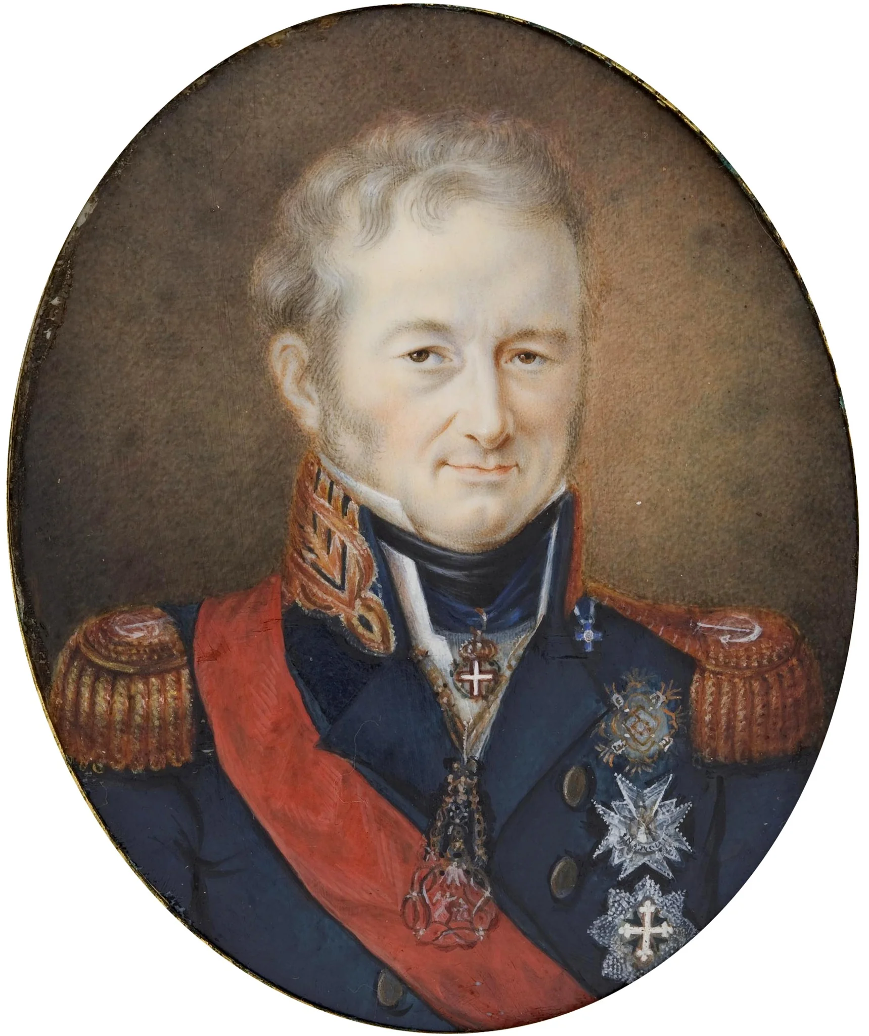 So-called portrait of Charles Felix of Savoy, King of Sardinia, detail
