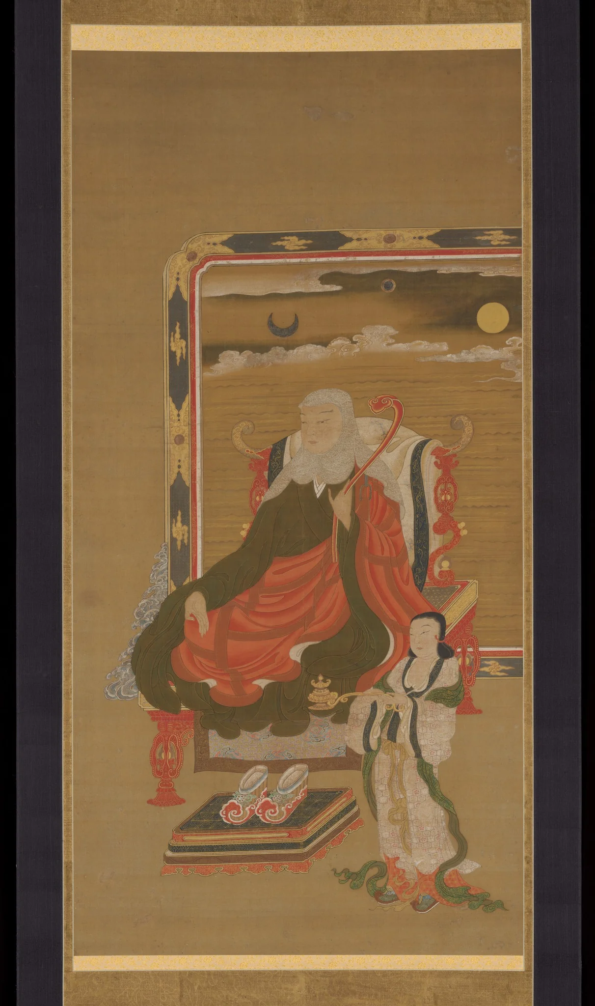 Portrait of Dengyō Daishi (Saichō), detail