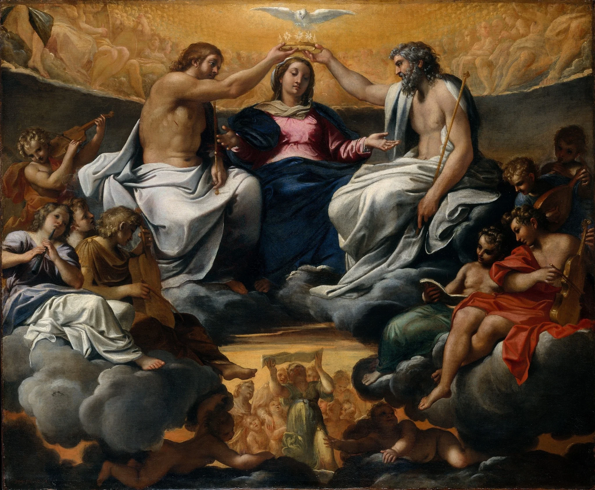 The Coronation of the Virgin, detail