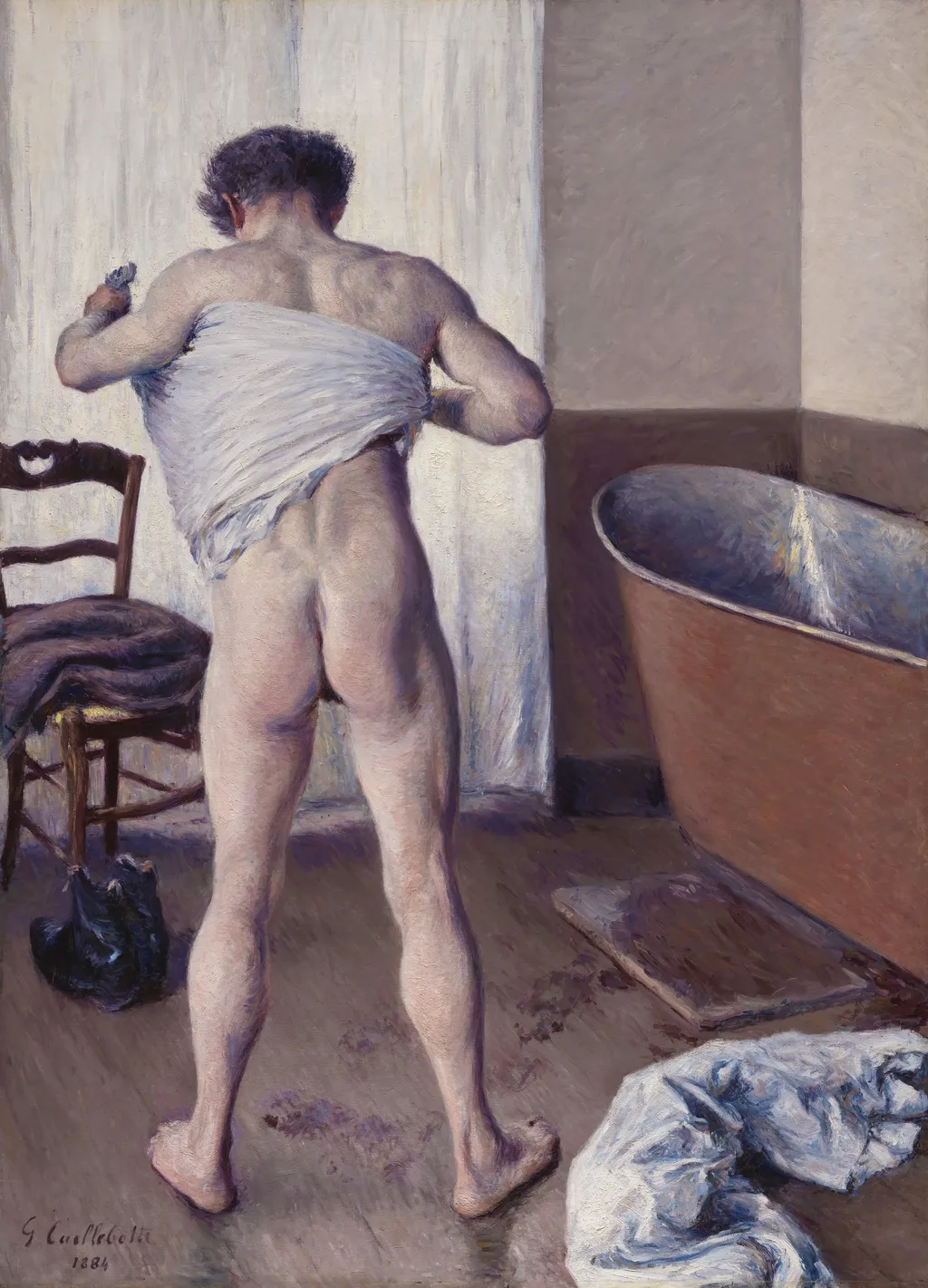 Man at His Bath, by Gustave Caillebotte, oil, 1892