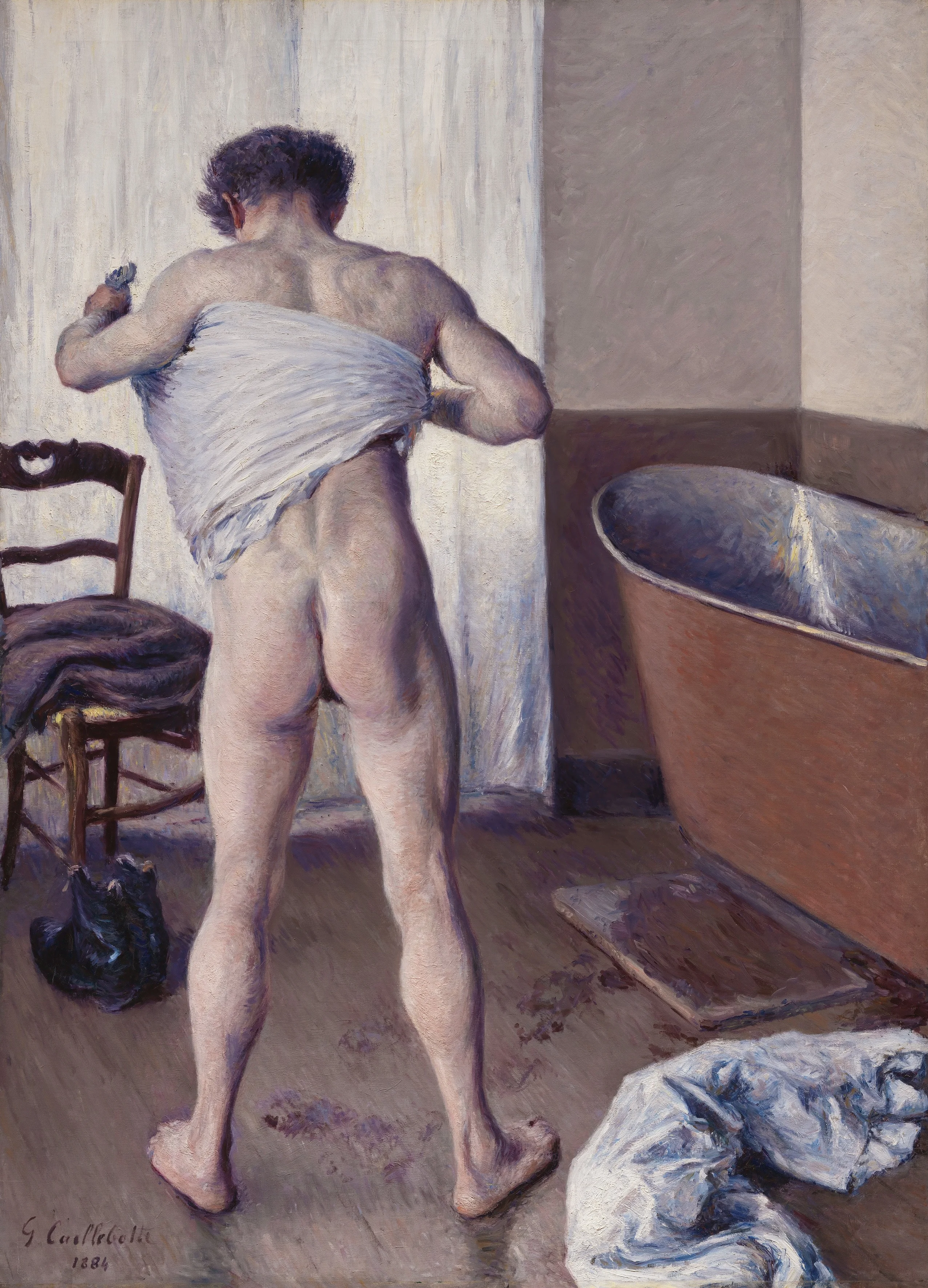 Man at His Bath, detail