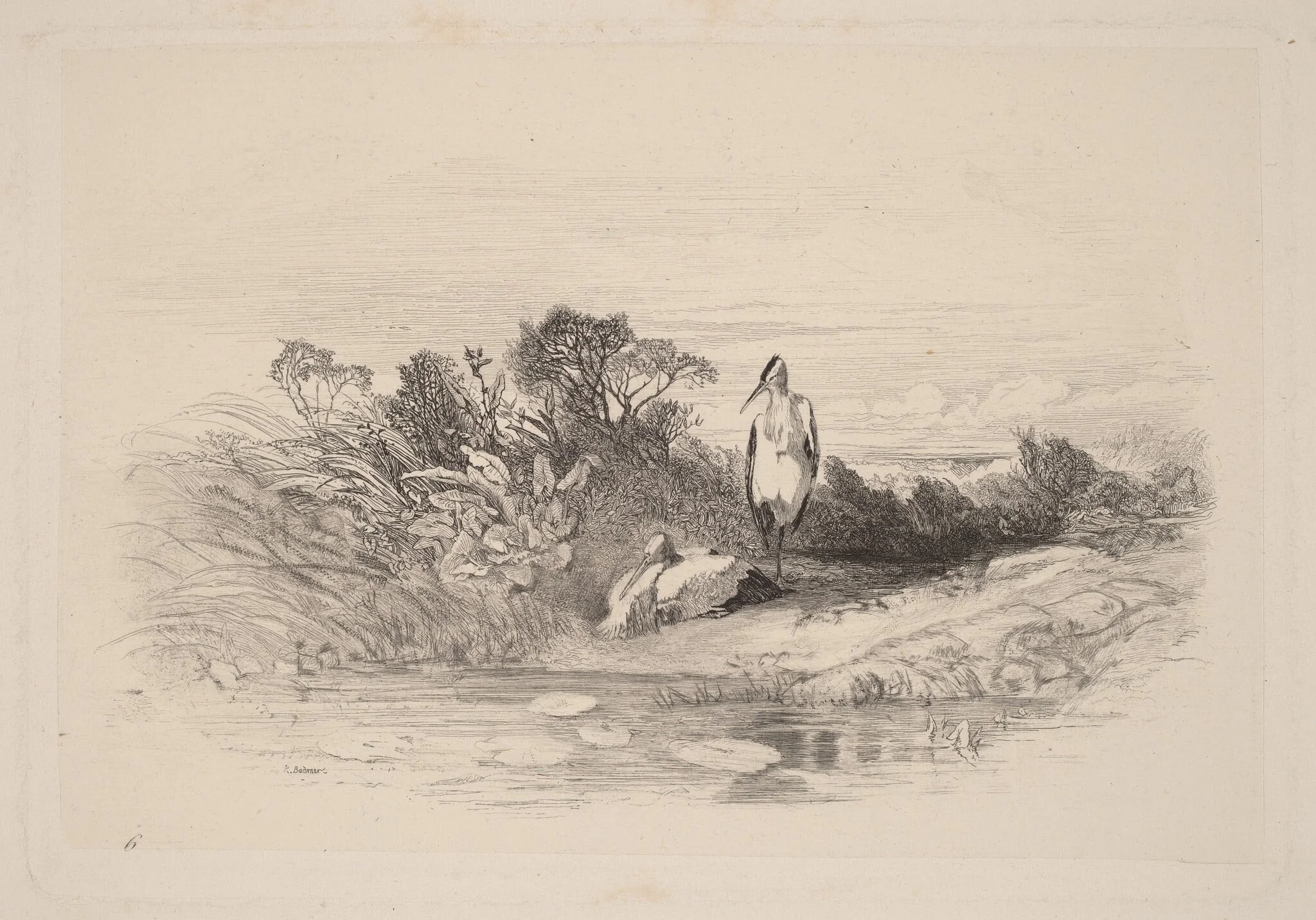 Les Deux Herons, detail