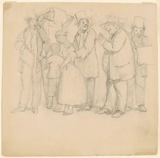 Study for "The House that Jeff Built", by David Claypoole Johnston, graphite, 1863