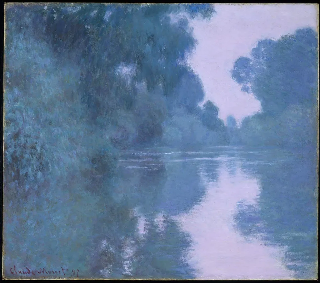 Morning on the Seine, near Giverny, by Claude Monet, oil, 1899