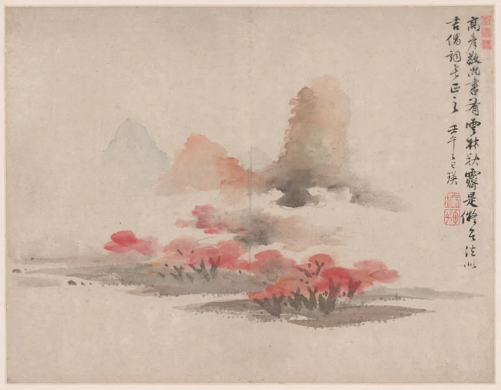 Landscape in the Style of Ancient Masters: after Gao Kegong, by Lan Ying, ink, 1642