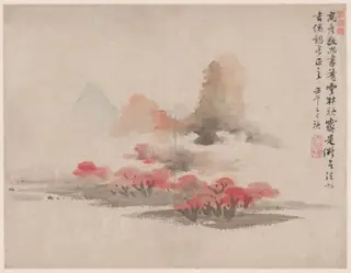 Landscape in the Style of Ancient Masters: after Gao Kegong, by Lan Ying, ink, 1642