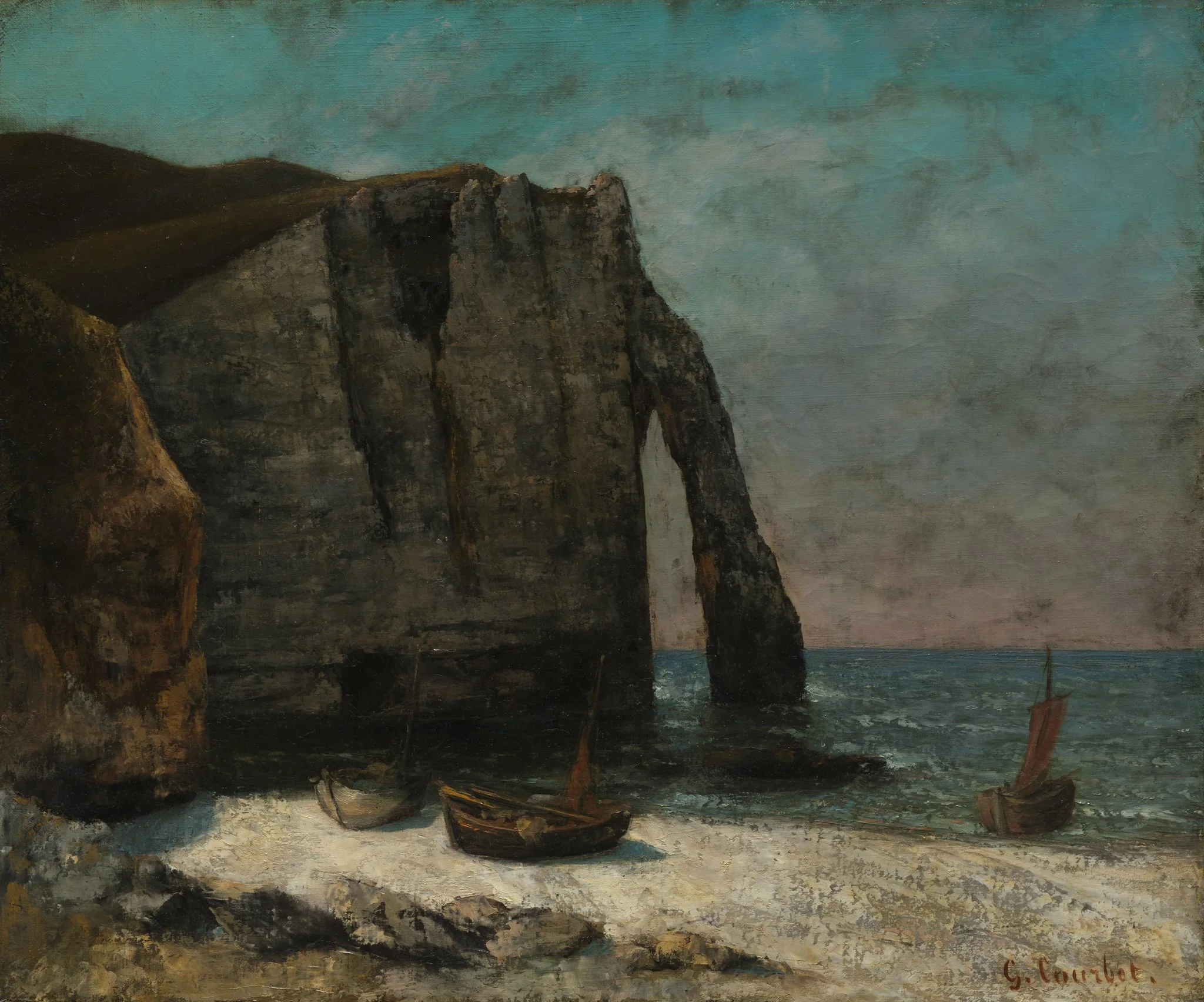 The Cliff at Étretat, detail