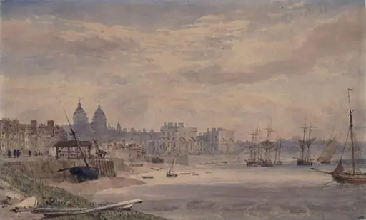 Greenwich Hospital, by Joseph Murray Ince, watercolor, 1833