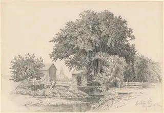 Castleton, Vermont, by James Renwick Brevoort, graphite, 1871