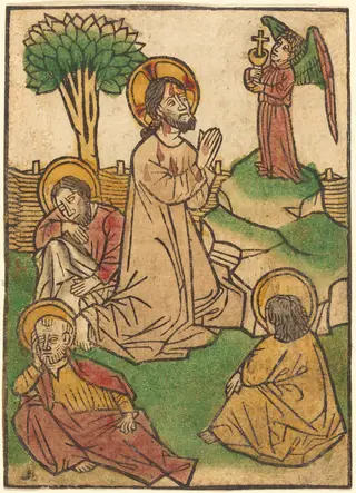 The Agony in the Garden, by Ludwig of Ulm, ink, 1450