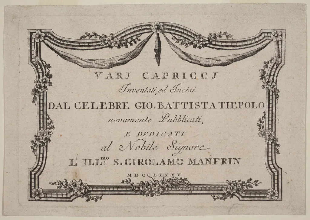 Title Page, by Giovanni Battista Tiepolo, ink
