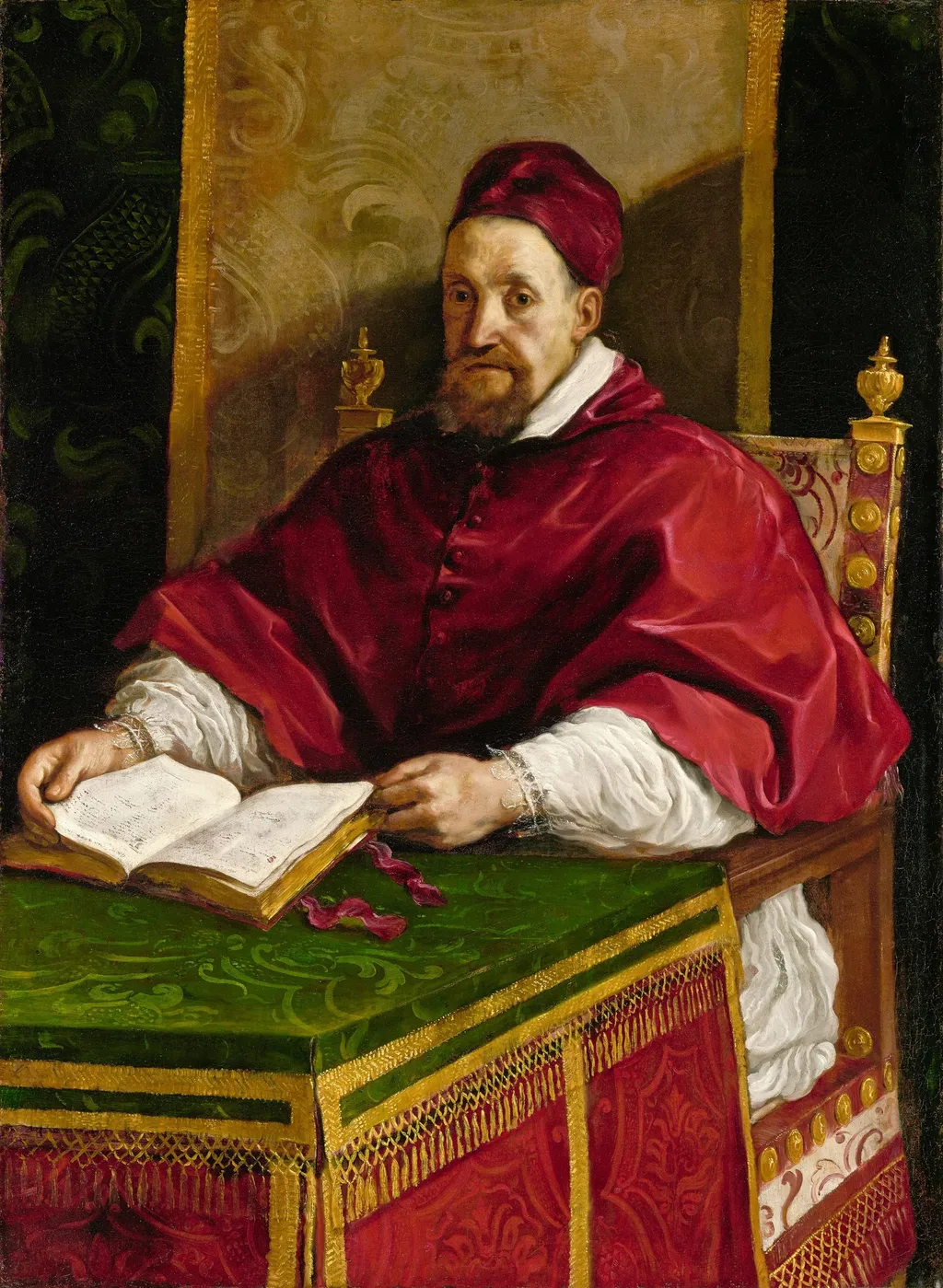 Portrait of Pope Gregory XV, by Guercino, oil, 1622