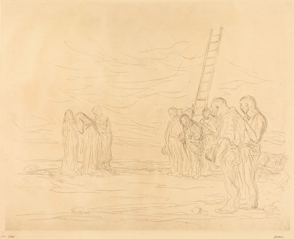Le calvaire (1ère planche) (Calvary) (first plate), by Jean-Louis Forain, ink, 1902
