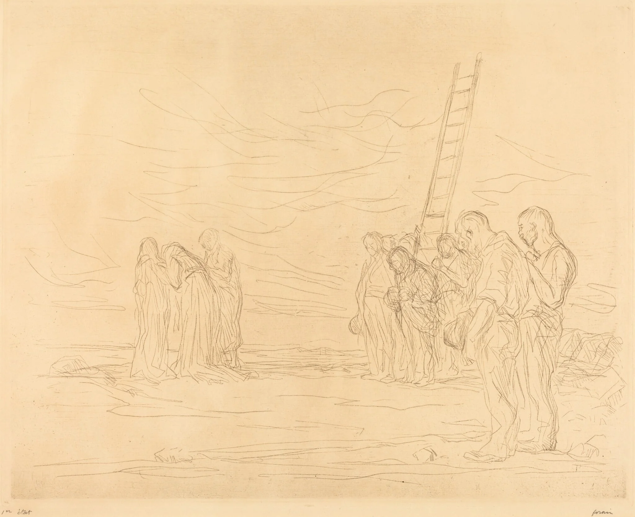 Le calvaire (1ère planche) (Calvary) (first plate), detail