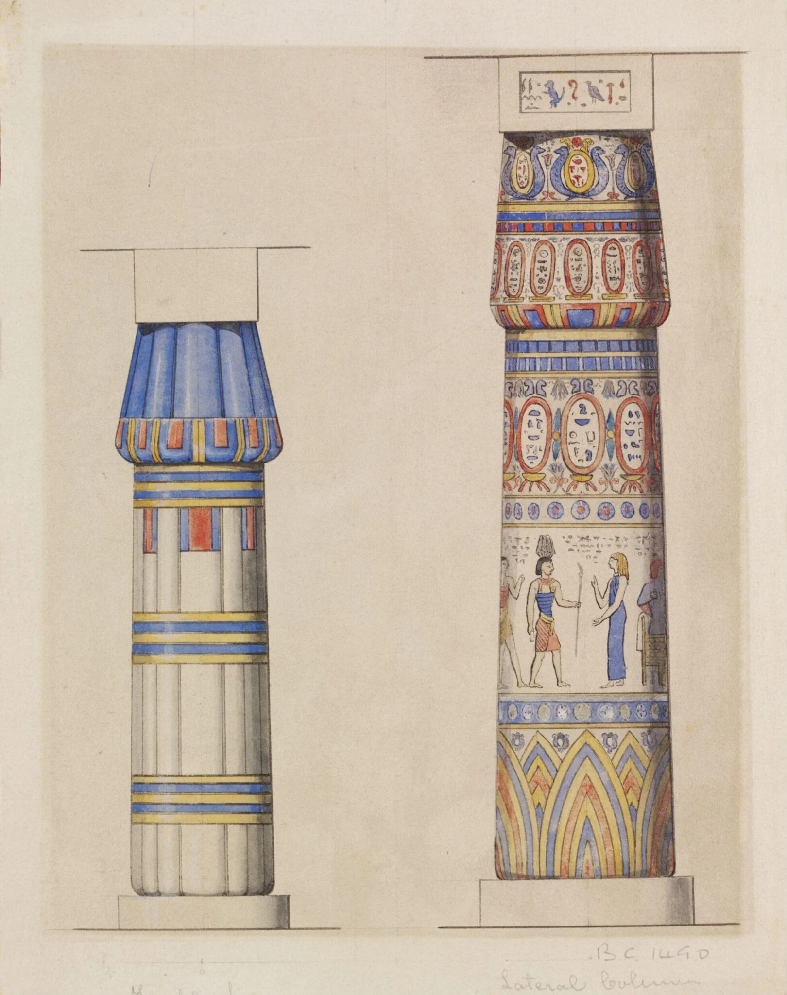 Temple of Luqsor B.C.1490 Lateral Column Temple of Karnak B.C.1490, detail