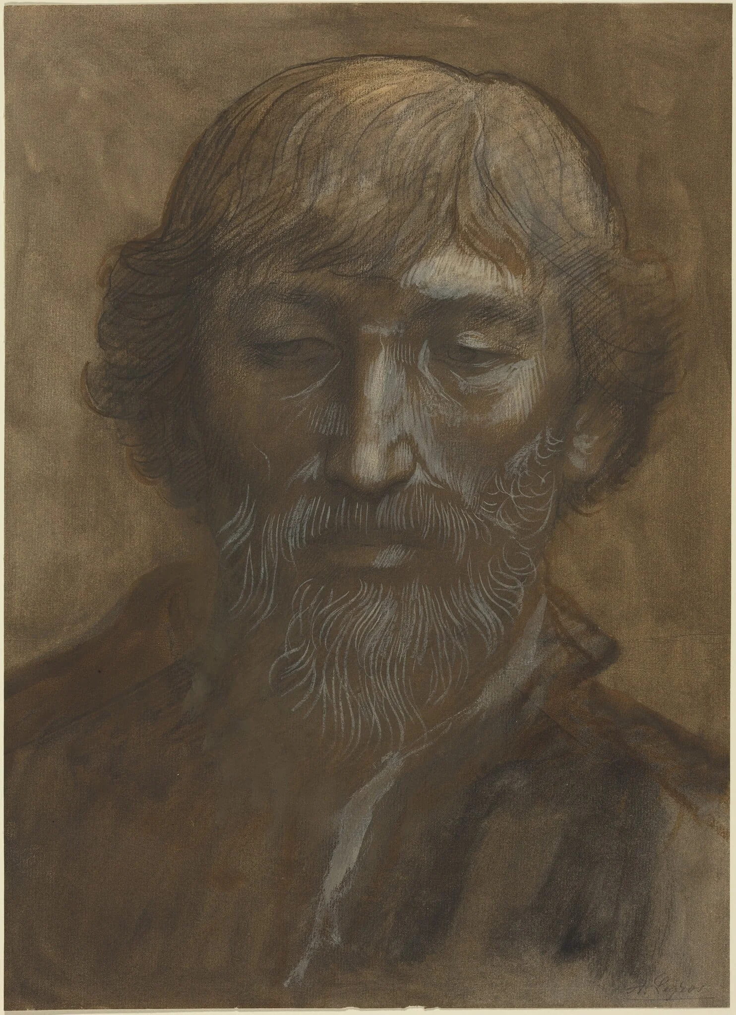 Head of a Man, Full Face, detail