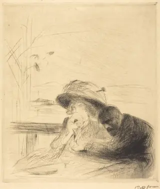C'est fini!...(grande planche) (It is Finished!...) (large plate), by Jean-Louis Forain, ink, 1910