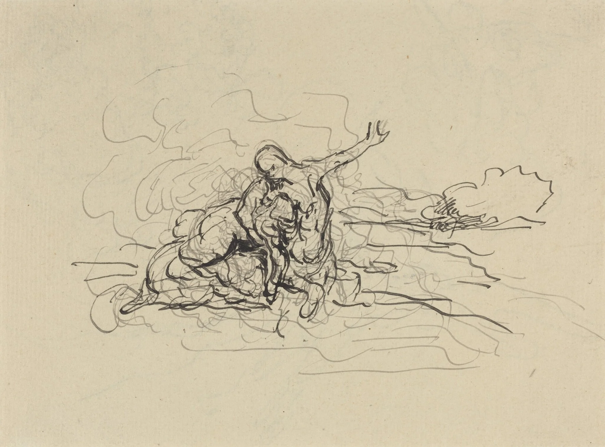 Centaur Carrying Off a Woman, detail