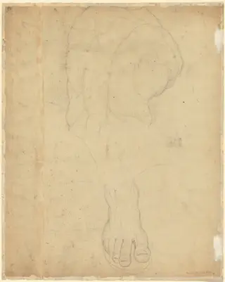 The Belvedere Torso [verso], by William Blake, graphite, 1780