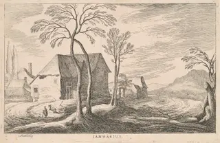 Januarius (January), by Ludovico Mattioli, ink, 1601