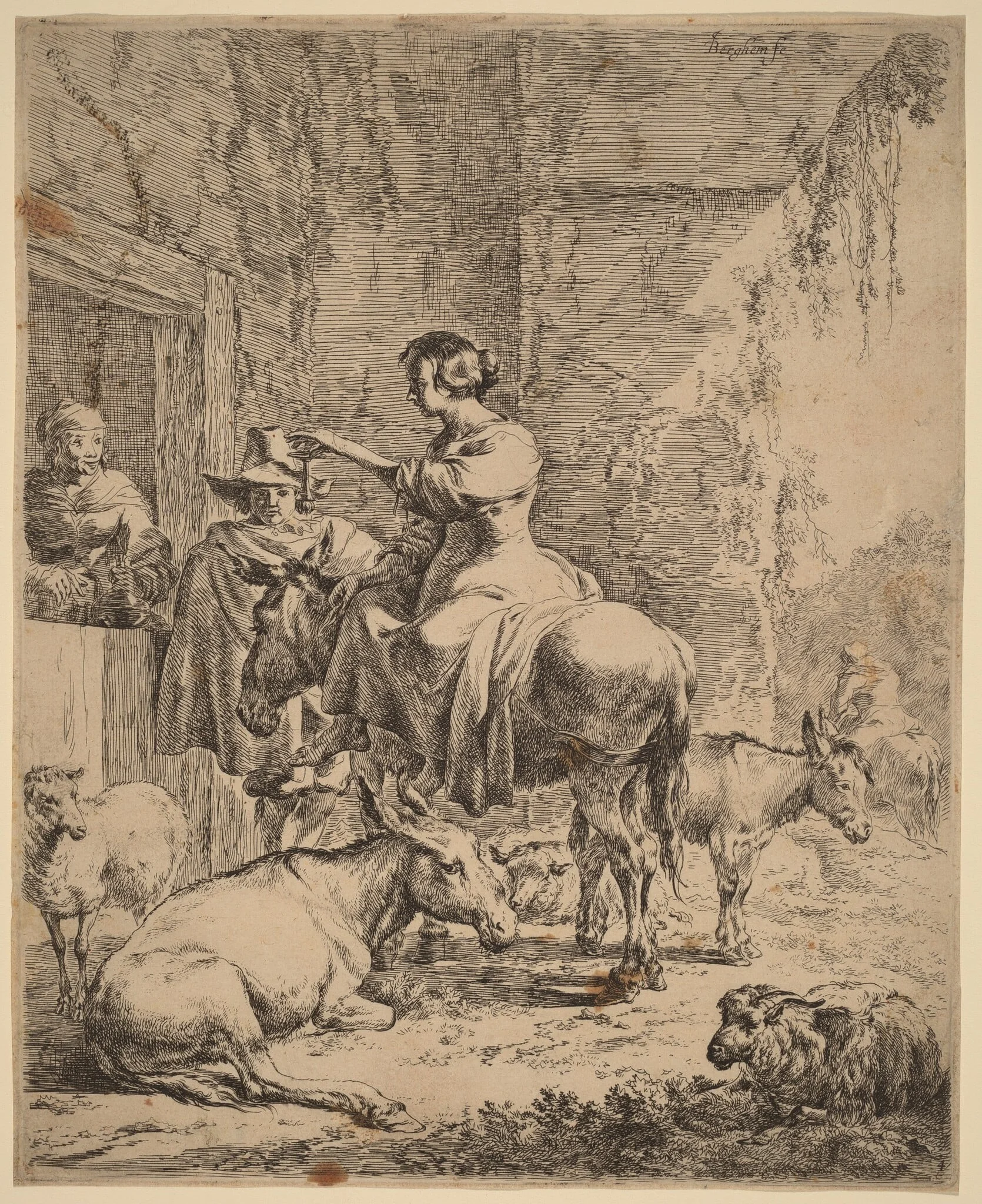 The Rest before the Inn, detail