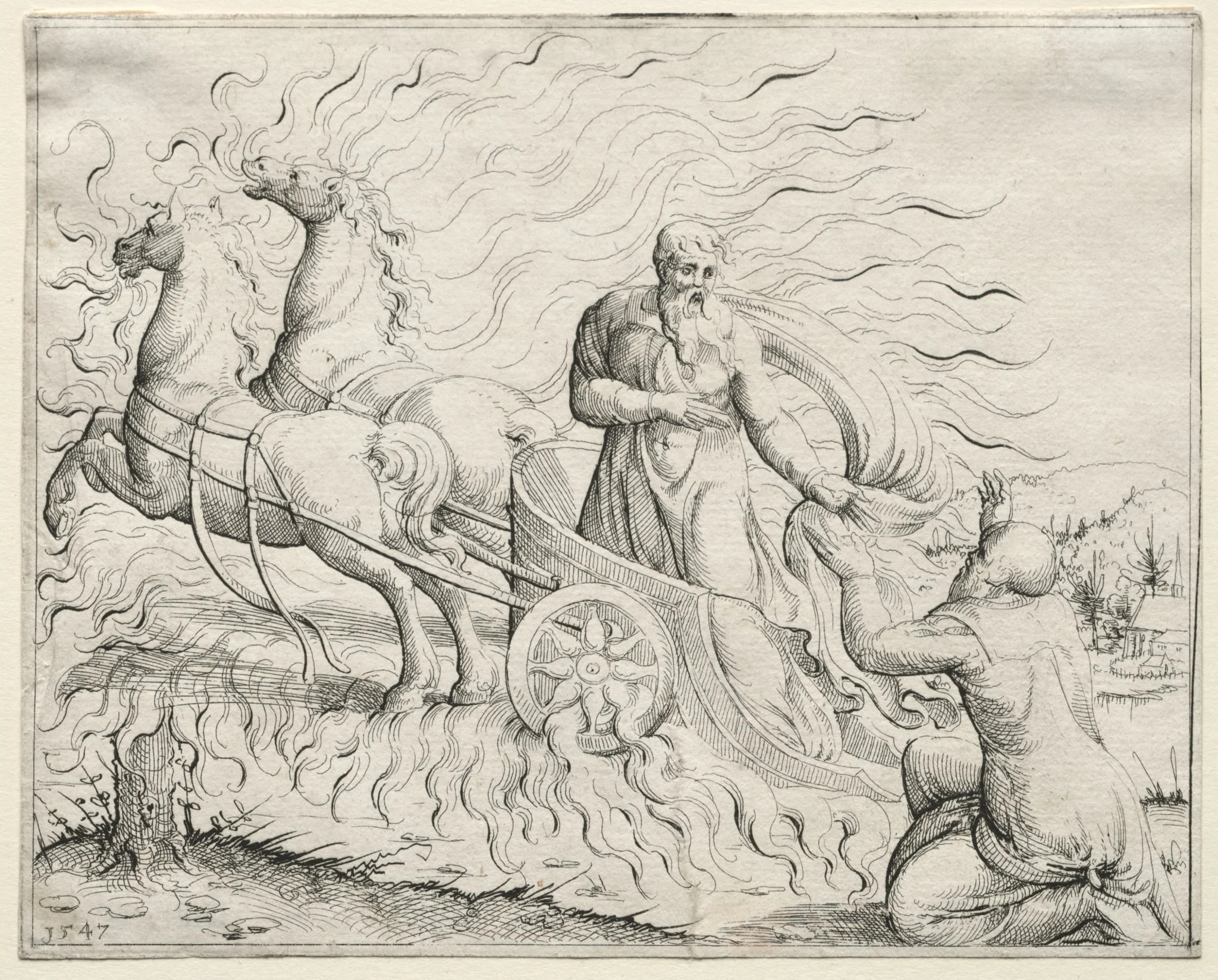 Elijah Ascends to Heaven, detail