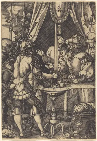 Mutius Scaevola, by Monogrammist FG, ink, 1537