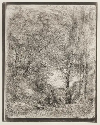 The Gardens of Horace, by Jean Baptiste Camille Corot, 1855