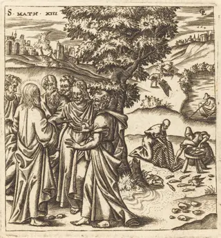 Christ Telling His Disciples of the Parable of the Dragnet, by Léonard Gaultier, ink, 1578