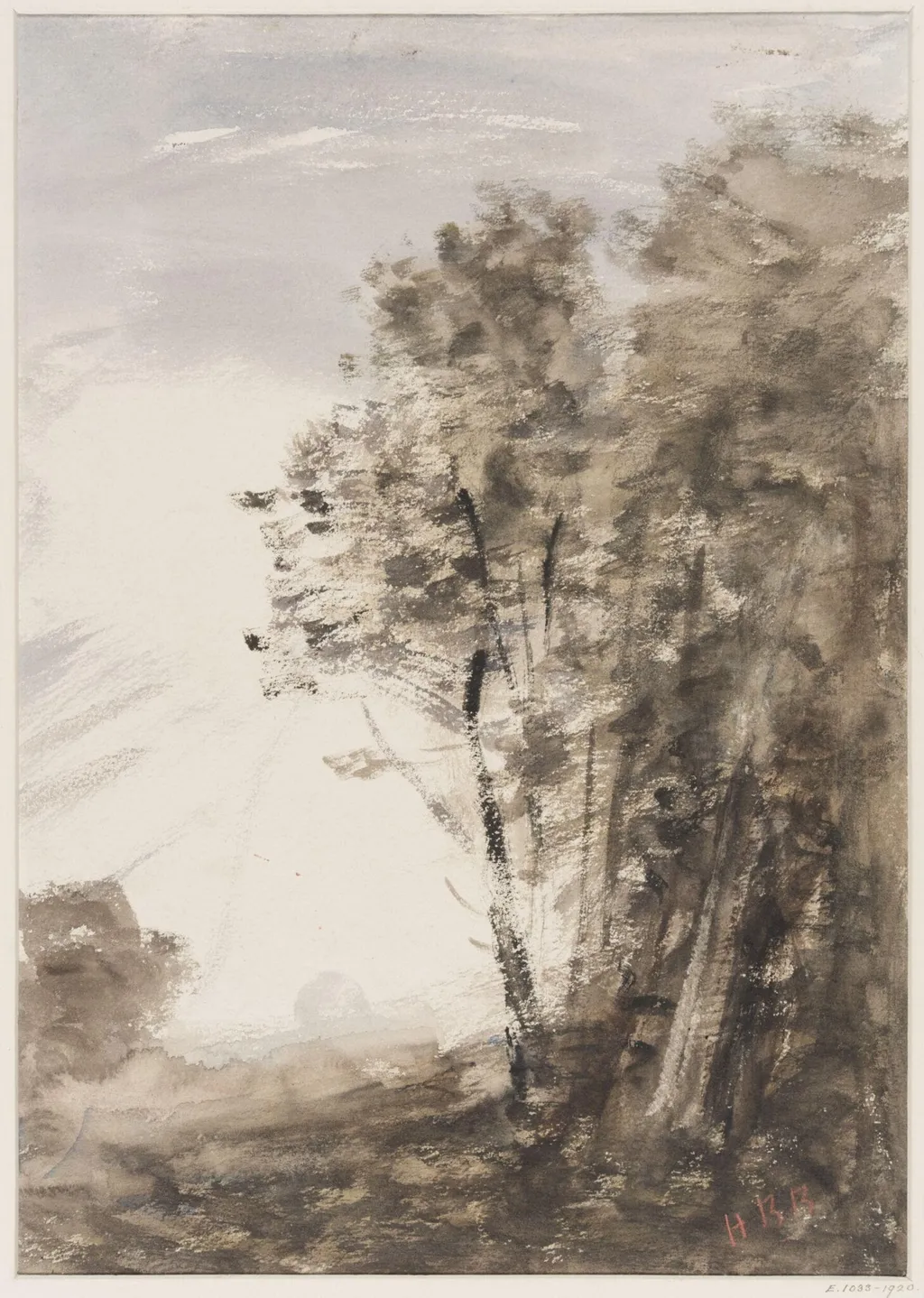 Landscape with trees, by Brabazon, 1850