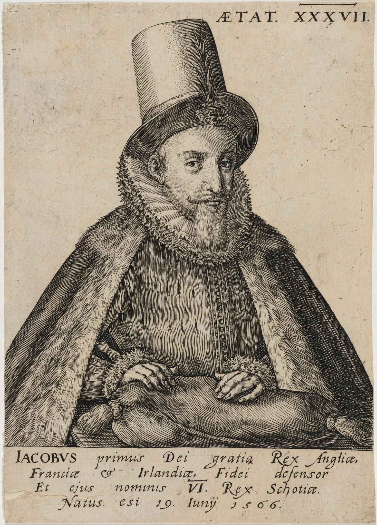 James I as James VI of Scotland, detail