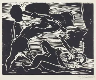 Brudermord (Cain and Abel), by Lovis Corinth, ink, 1919