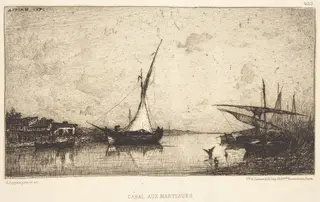 Canal aux Martiques, by Adolphe Appian, ink, 1858