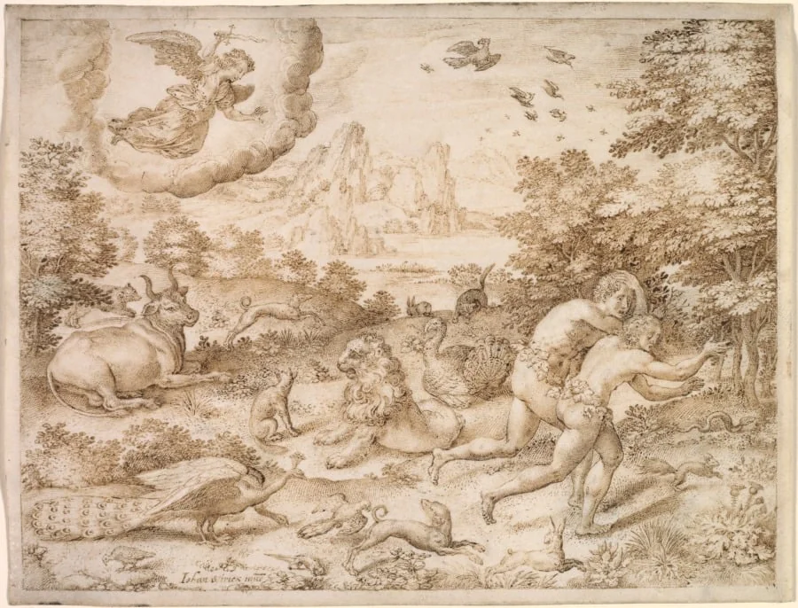 The Expulsion from Paradise, detail