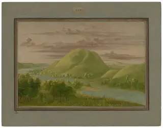 Curious Grassy Bluffs, St. Peter's River, by George Catlin, oil, 1865