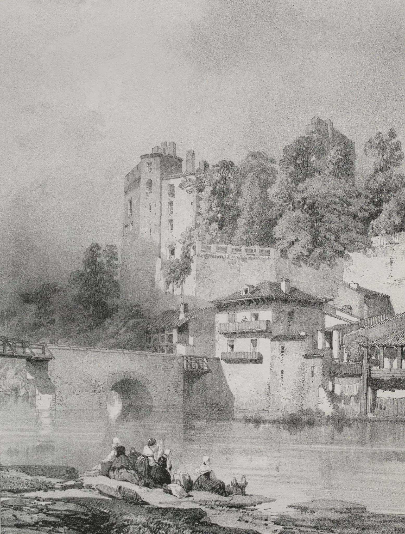 Voyages pittoresques et romantiques dans l'ancienne France. Bretagne: Chateau de Clisson, detail