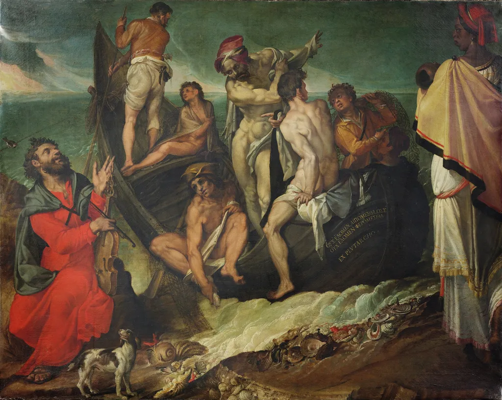 Homer’s Riddle, by Bartolomeo Passarotti, oil, 1575