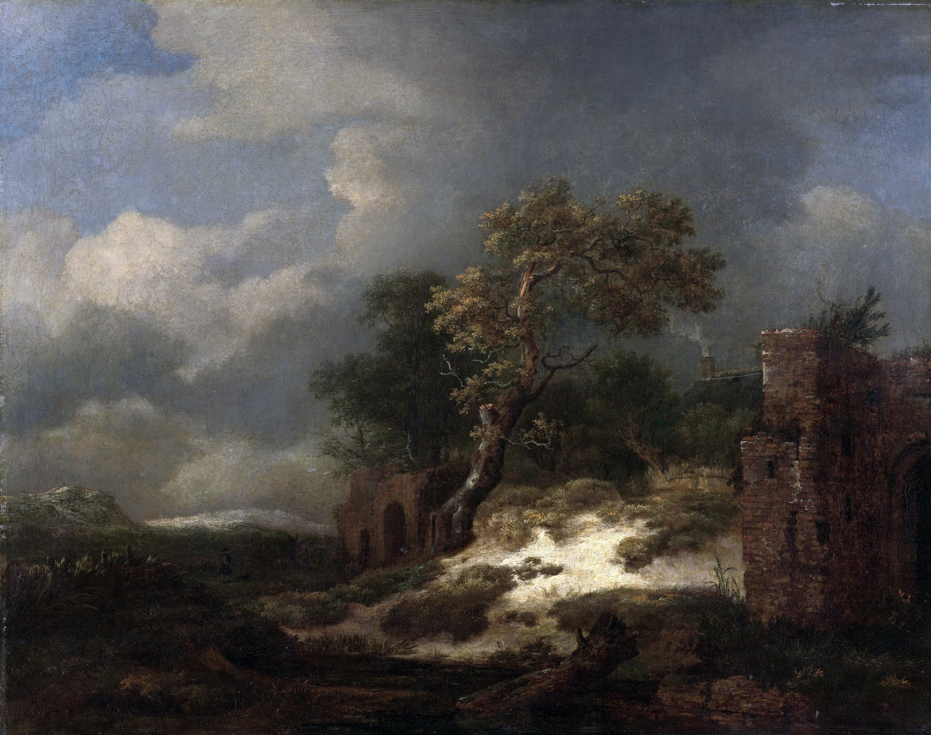 Landscape with ruins, detail