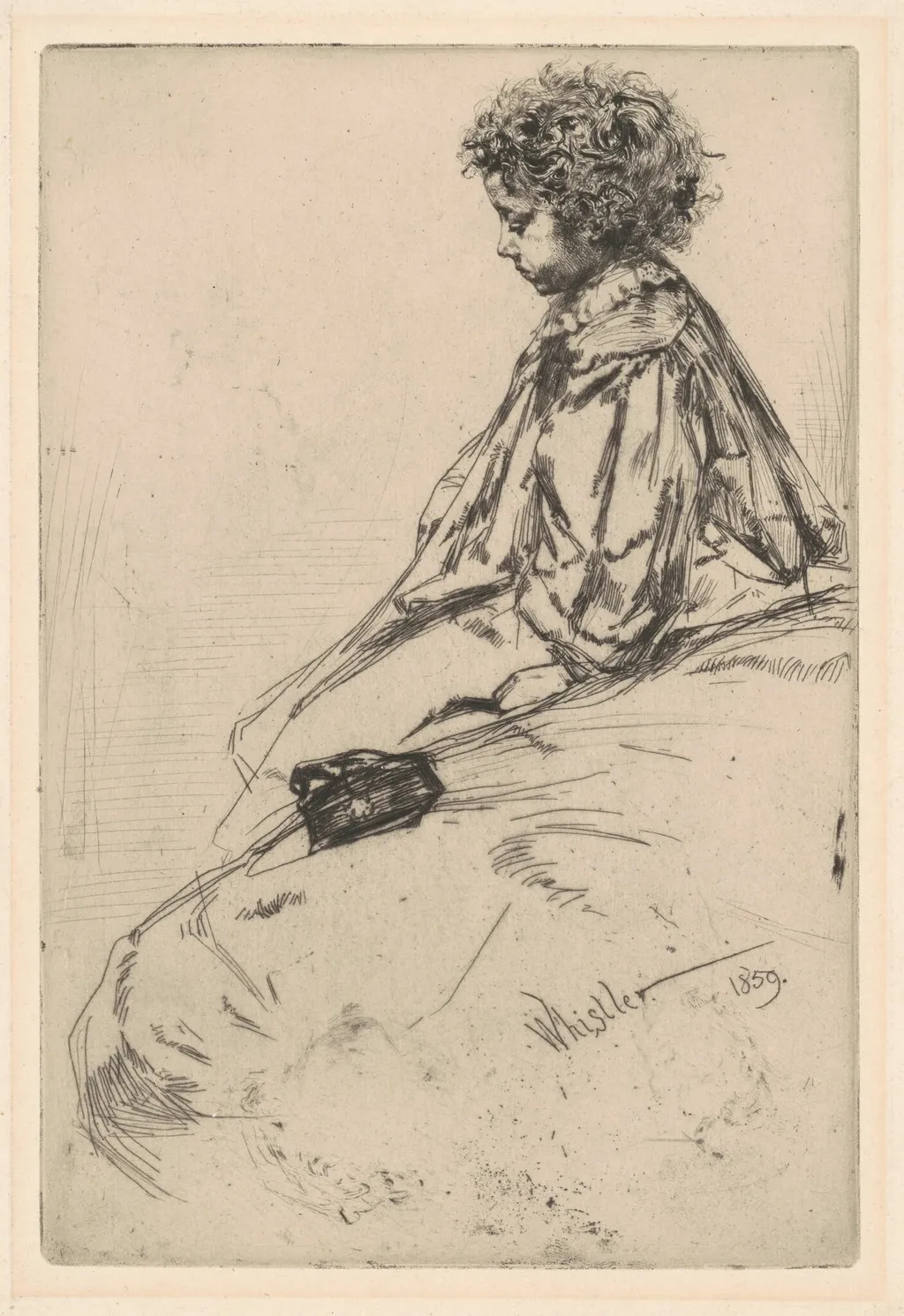 Bibi Lalouette, by James McNeill Whistler, ink, 1859