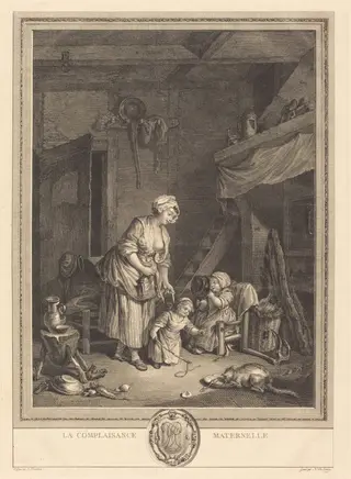 La Complaisance maternelle, by Nicolas Delaunay, ink, 1776