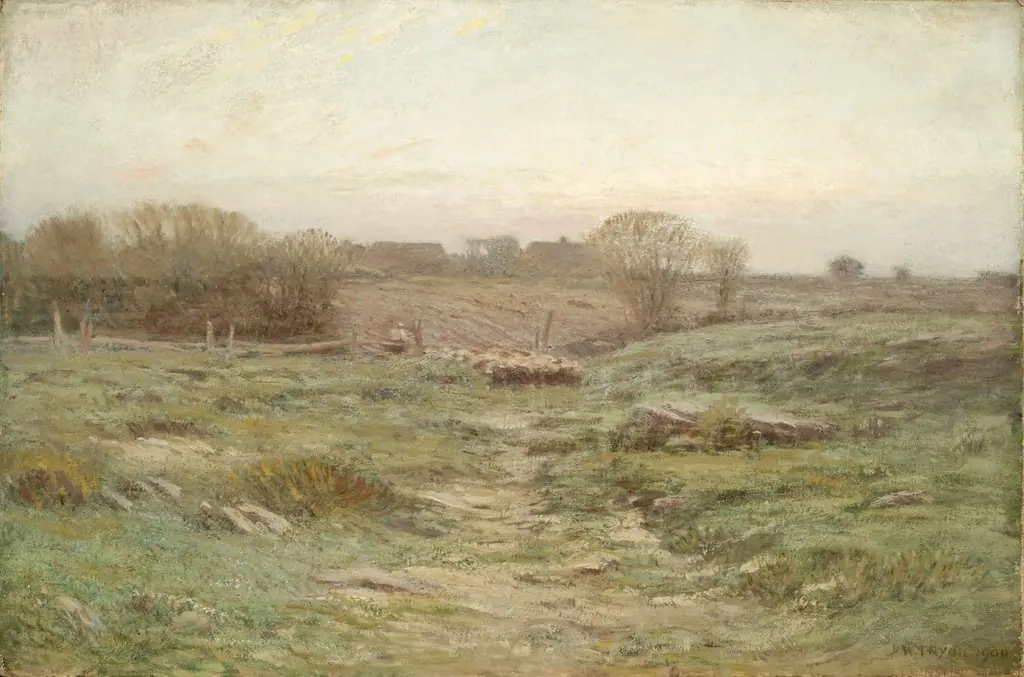 Landscape (Sheep in the Valley), by Dwight William Tryon, unspecified, 1900